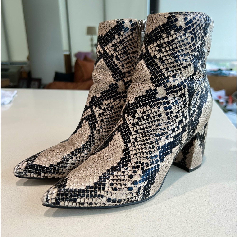 Marc Fisher Python Block Heel Booties